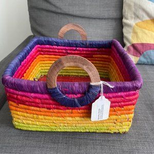 Handmade artisanal woven basket